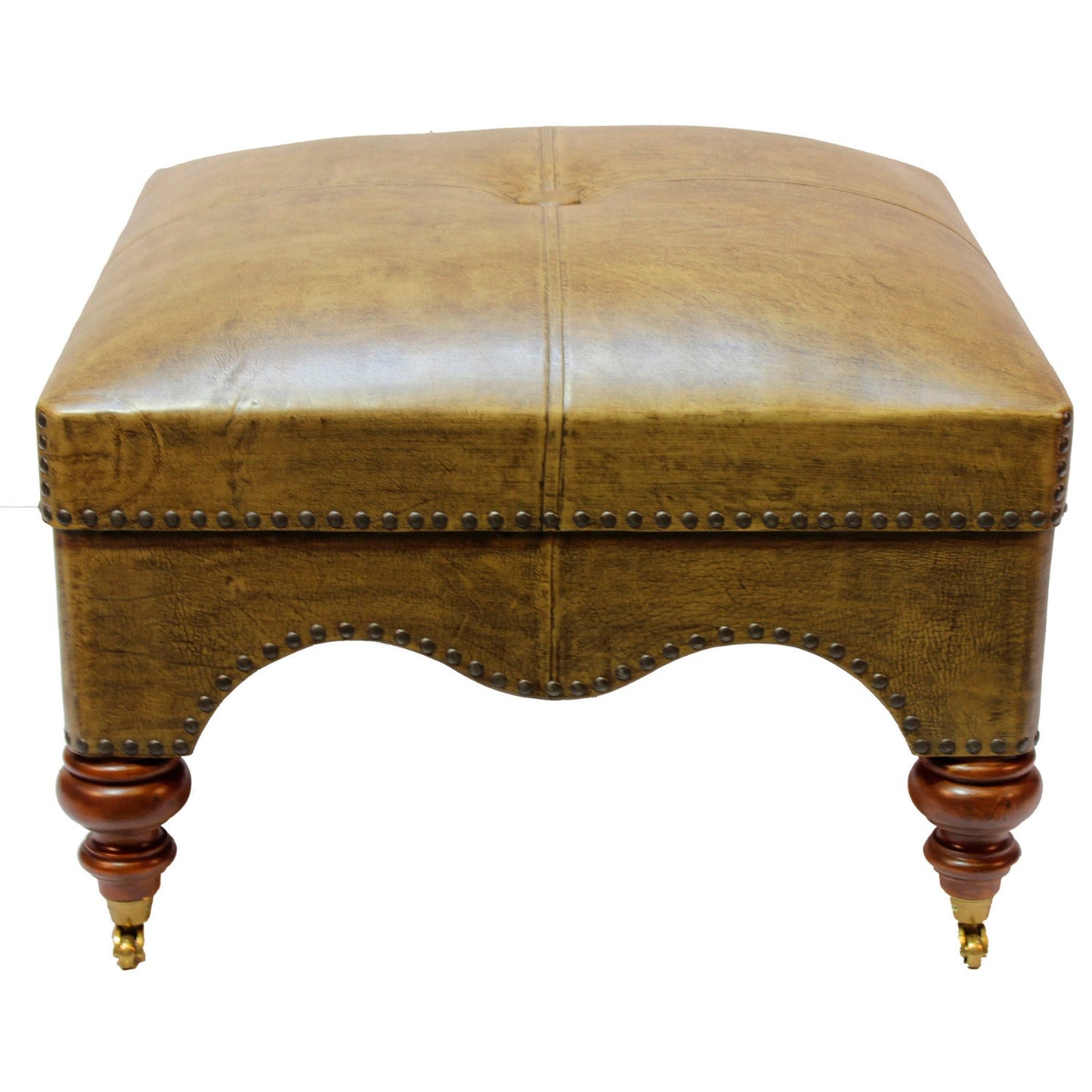 Peninsula Home Guell Brown Leather Ottoman