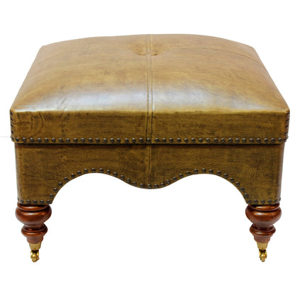 Peninsula Home Guell Brown Leather Ottoman