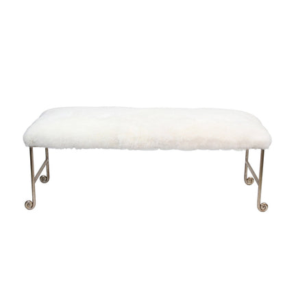 Peninsula Home Justin Alpaca Fur Top Bedroom Bench