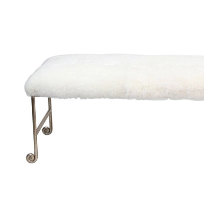 Peninsula Home Justin Alpaca Fur Top Bedroom Bench