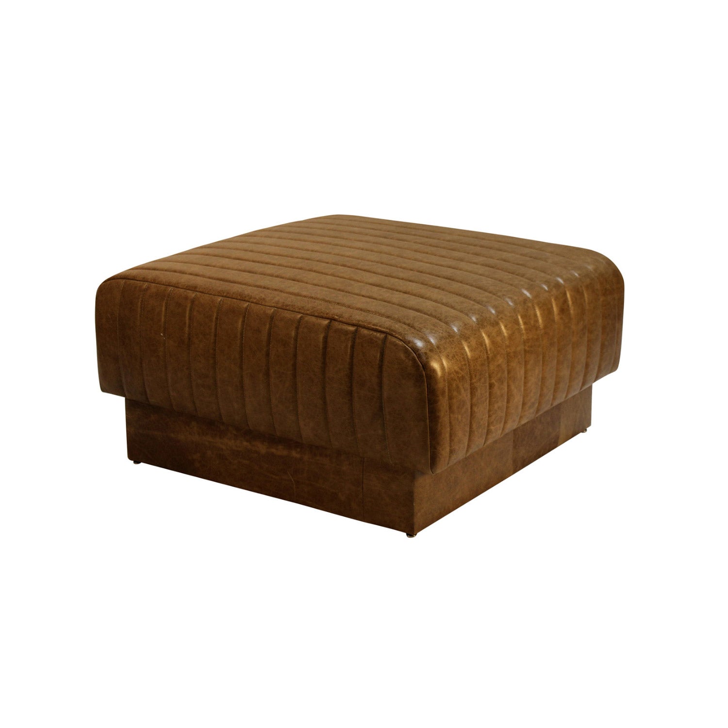Peninsula Home Todd Brown Leather Ottoman