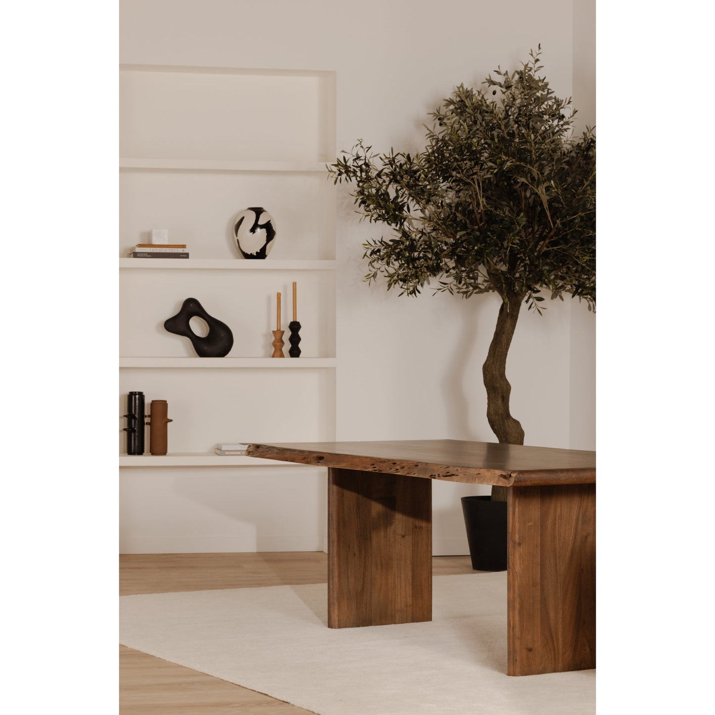 Lila Brown Acacia Wood Dining Table