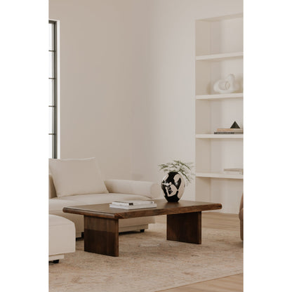 Lila Brown Acacia Wood Design Coffee Table