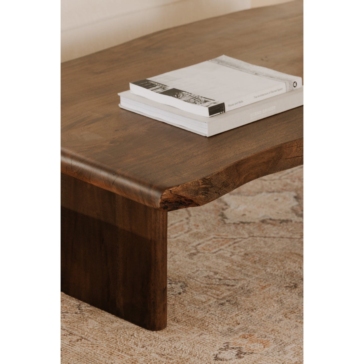 Lila Brown Acacia Wood Design Coffee Table