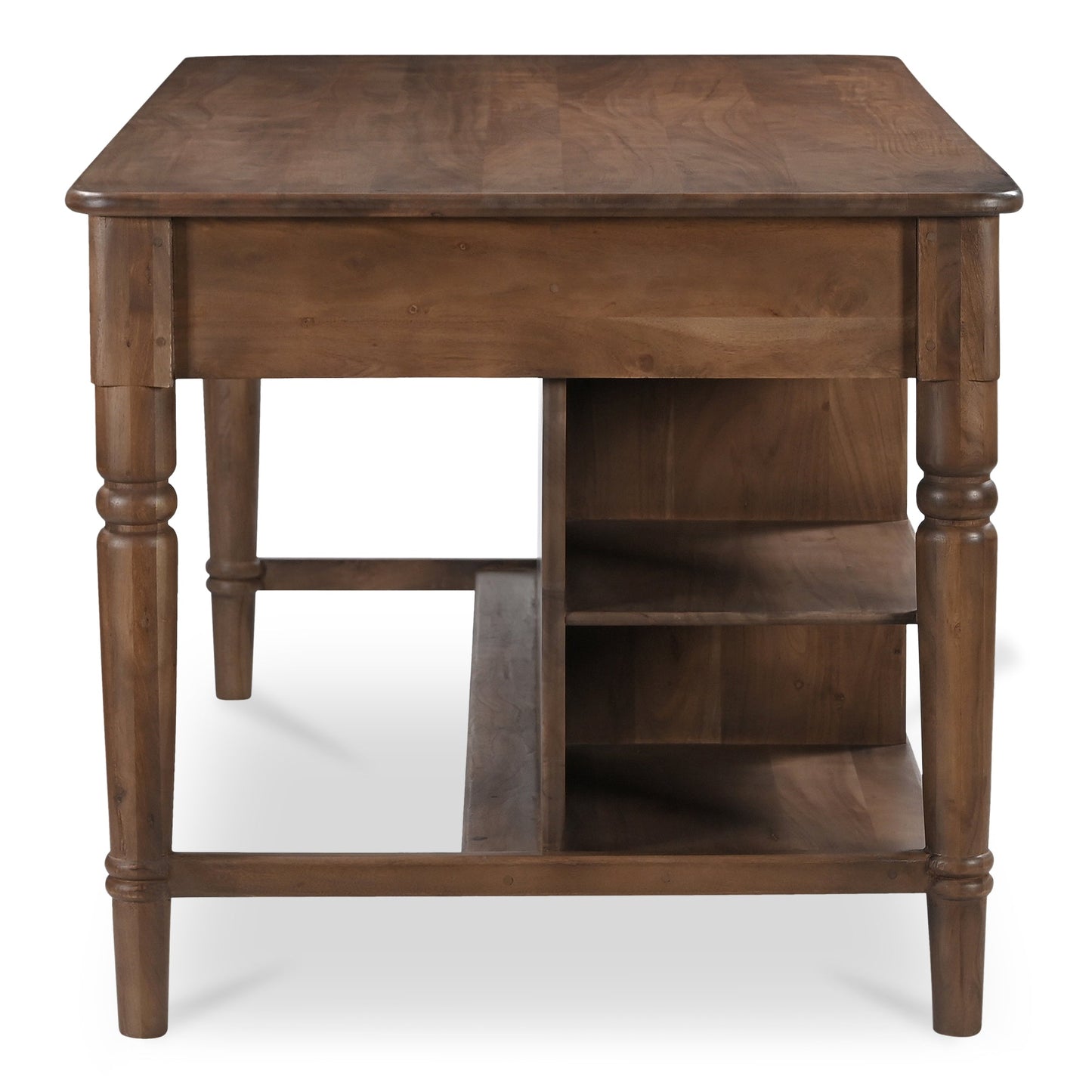 Russet Kitchen Island Brown Acacia Wood Counter Table