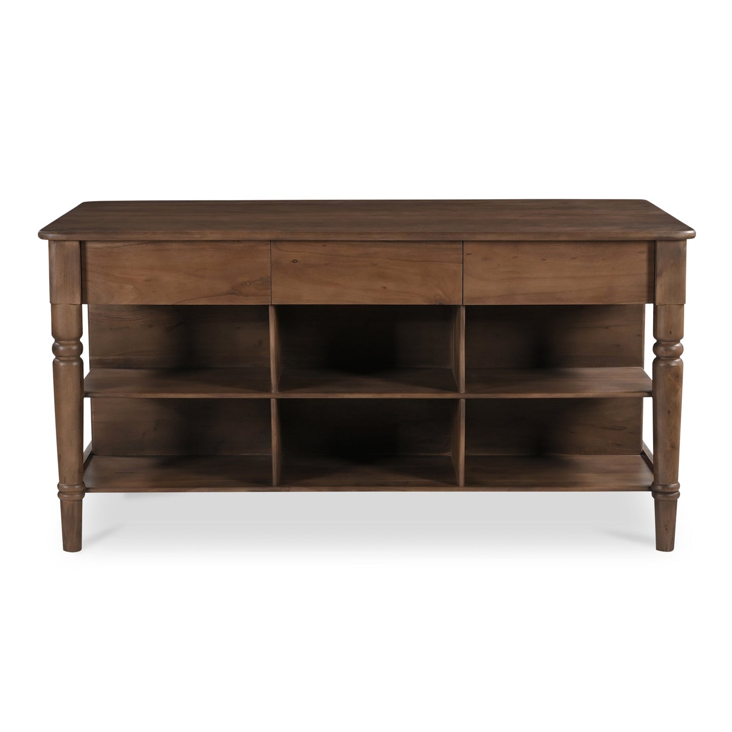 Russet Kitchen Island Brown Acacia Wood Counter Table