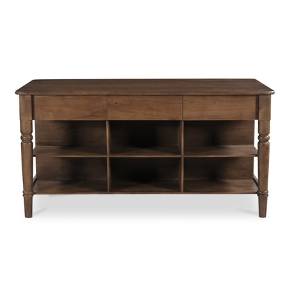 Russet Kitchen Island Brown Acacia Wood Counter Table