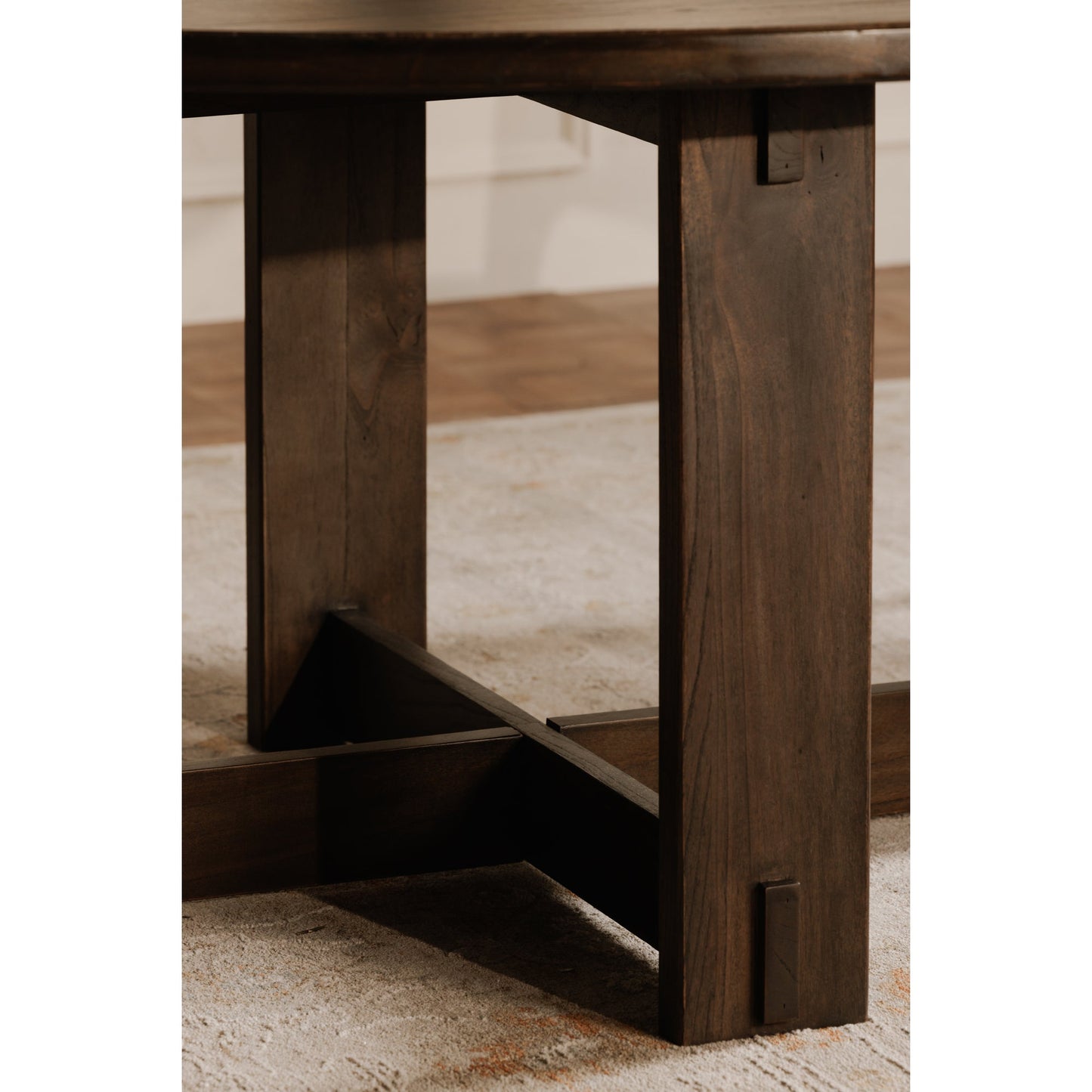 Glenn Solid Neem Wood Brown Dining Table