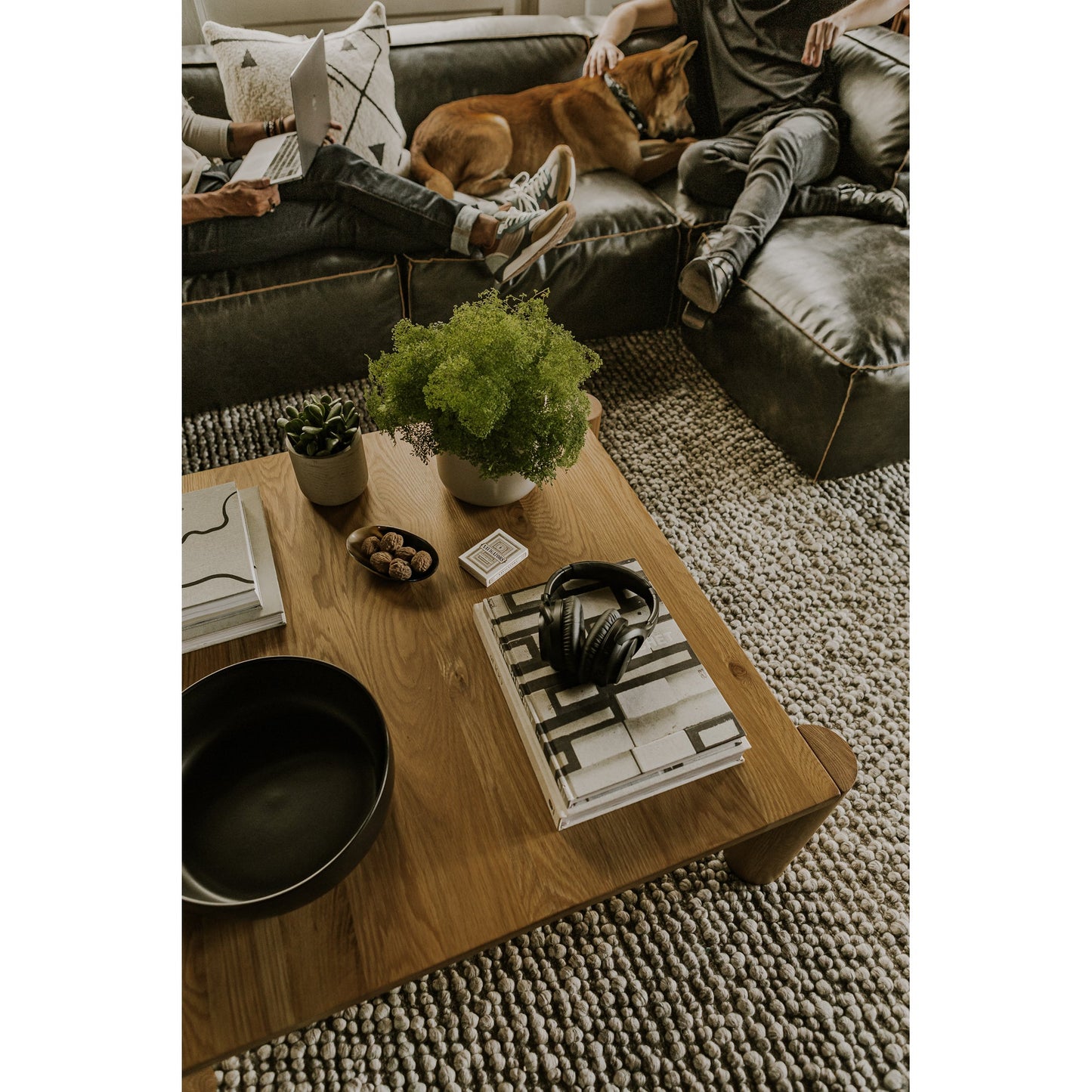 Post Wood Rectangular Coffee Table