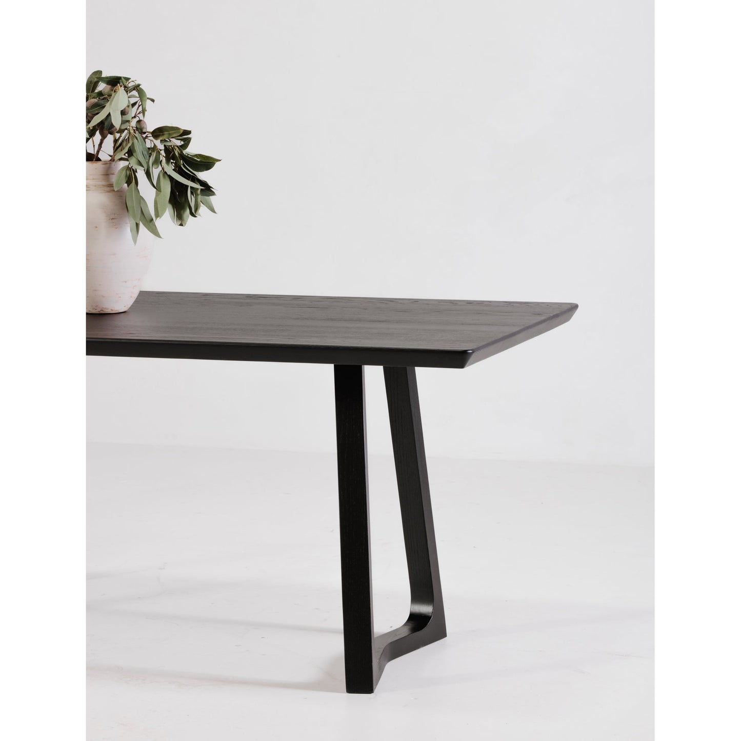 Silas Wood Black Rectangular Dining Table