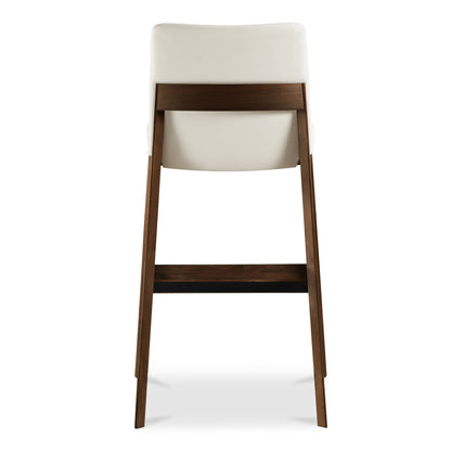 Deco White PVC Vegan Leather Barstool