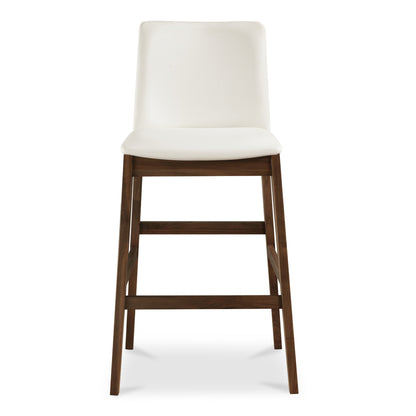 Deco White PVC Vegan Leather Barstool