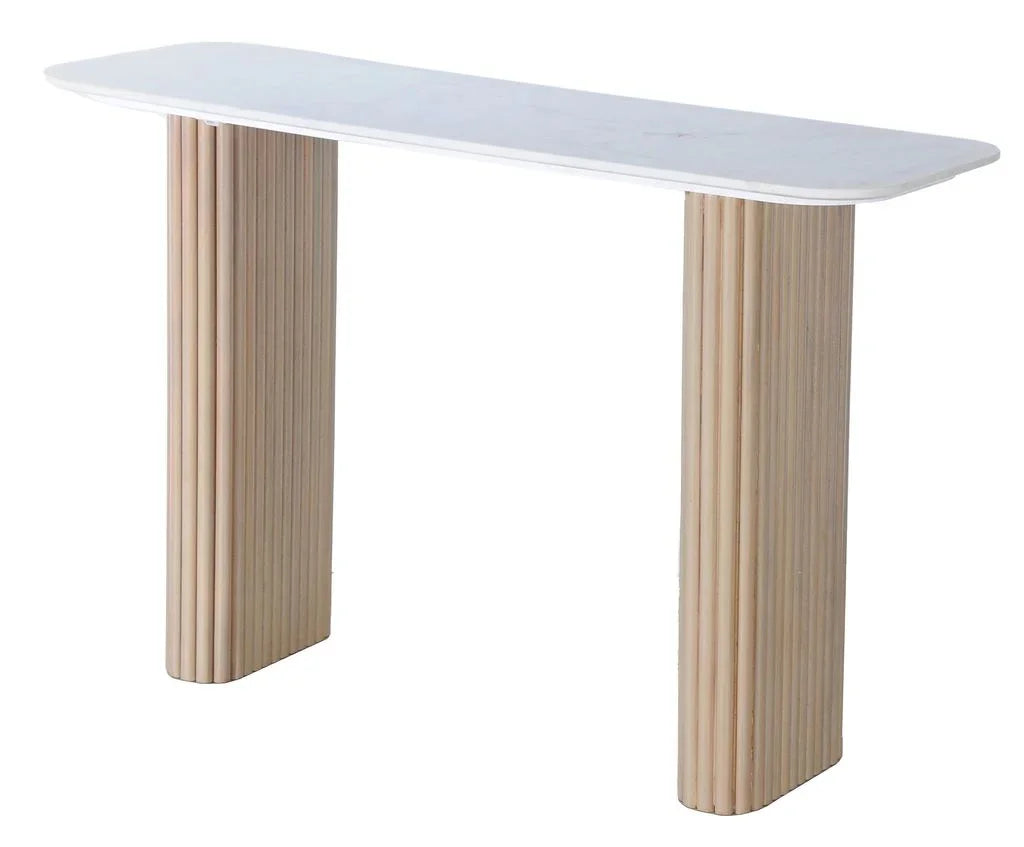 LOOMLAN Trivana White Marble Top Console Table