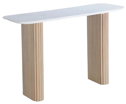 LOOMLAN Trivana White Marble Top Console Table