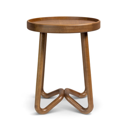 Loop Wood Round End Table