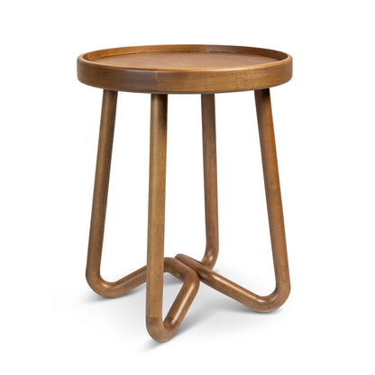 Loop Wood Round End Table