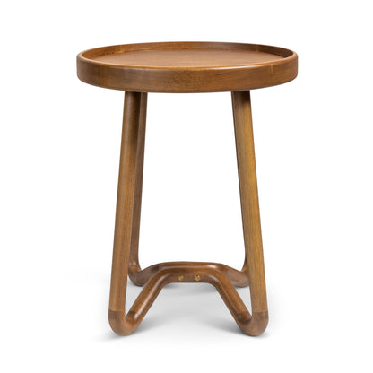 Loop Wood Round End Table