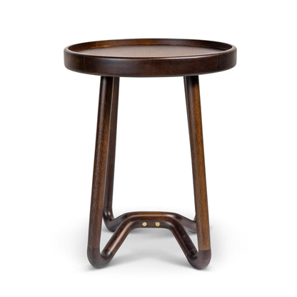 Loop Wood Round End Table