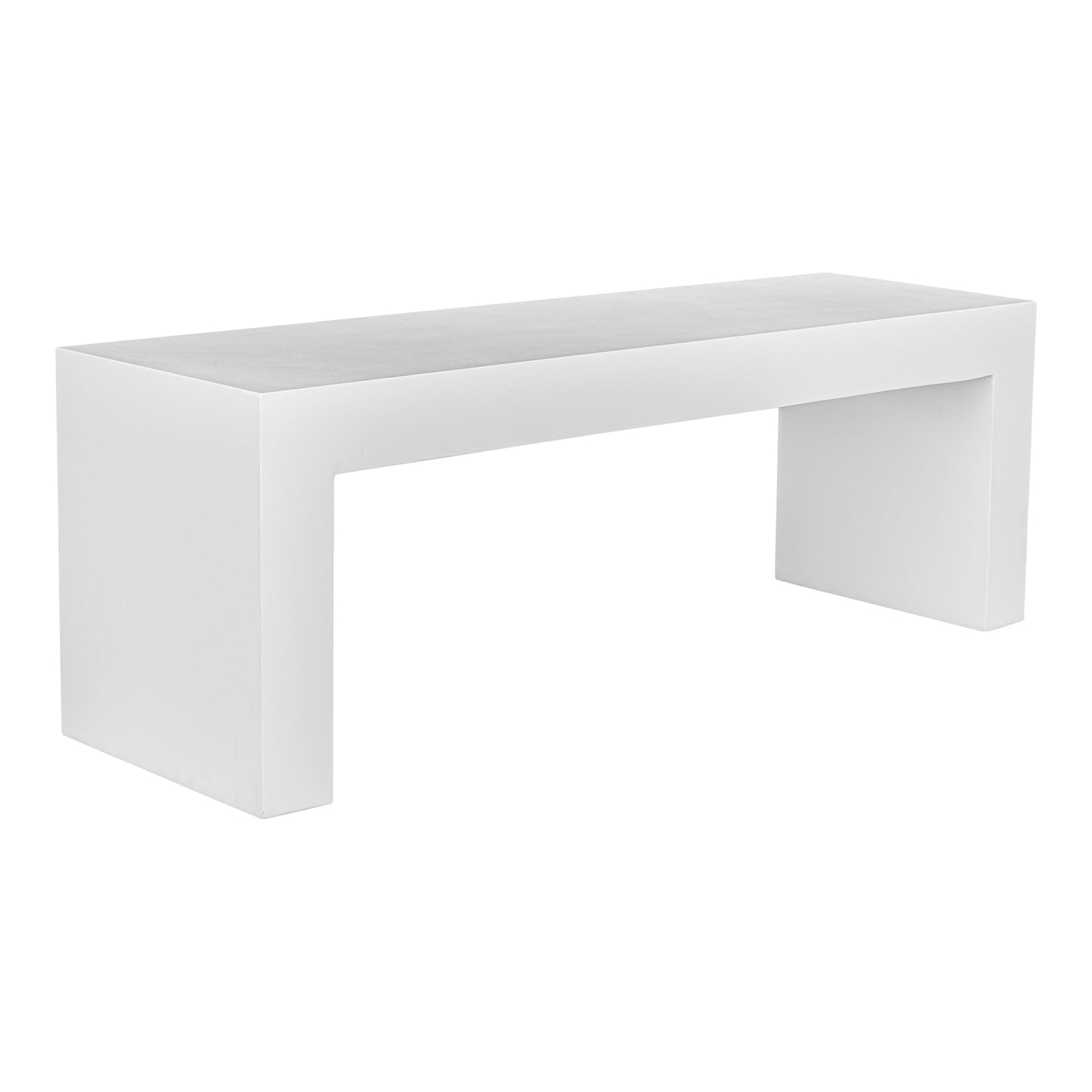 Lazarus Cement White Outdoor Bench