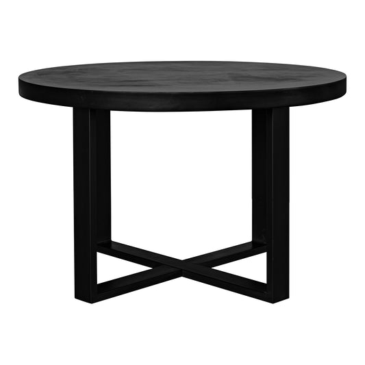 Jedrik Concrete and Steel Round Outdoor Dining Table