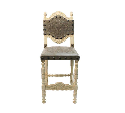 Peninsula Home Del Rey Tooled Vegetable Tanned Leather Barstool