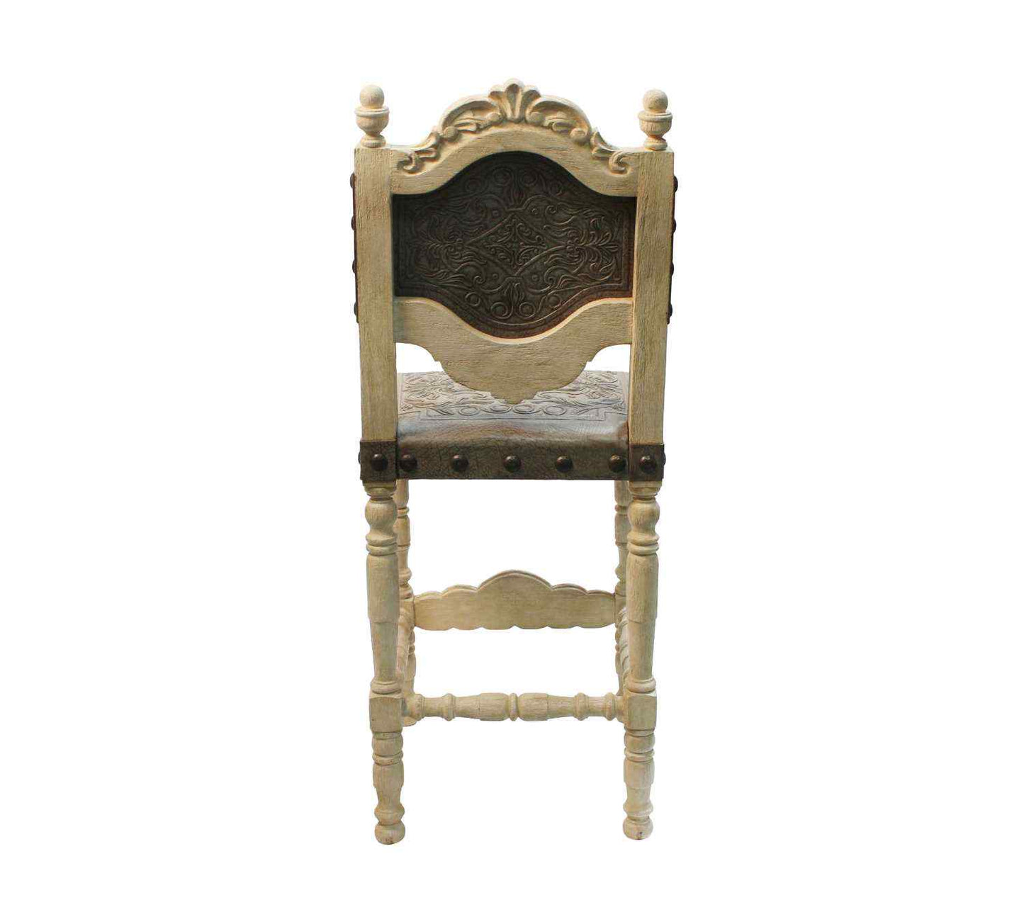 Peninsula Home Del Rey Tooled Vegetable Tanned Leather Barstool