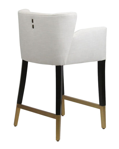 Peninsula Home Grace White Fabric Barstool