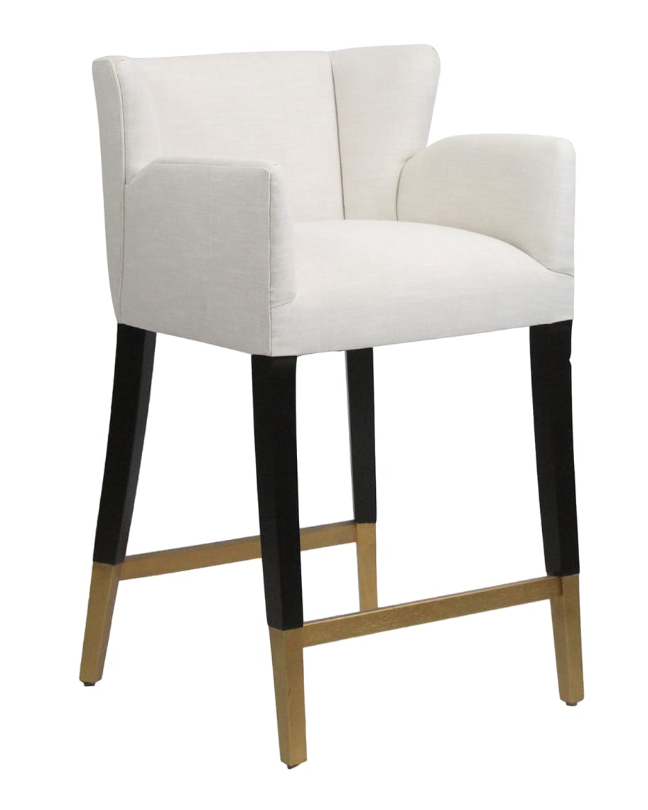 Peninsula Home Grace White Fabric Barstool