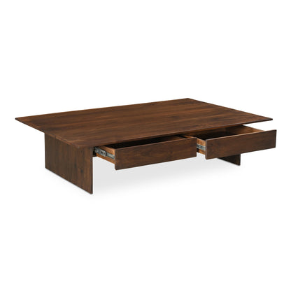 Everett Wood Dark Brown Rectangular Coffee Table