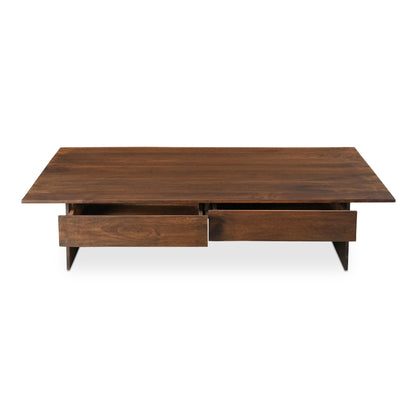 Everett Wood Dark Brown Rectangular Coffee Table