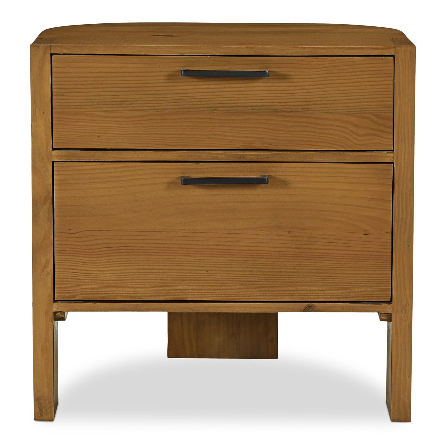 Lachlan Brown Pine Wood Soft-Close Drawer Nightstand