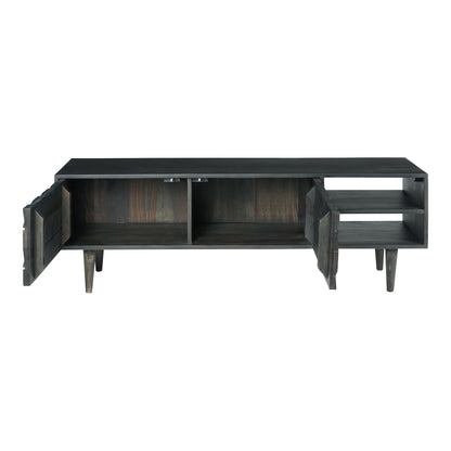 Pablo Solid Sheesham Wood Black Entertainment Unit