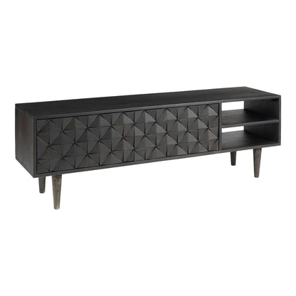 Pablo Solid Sheesham Wood Black Entertainment Unit