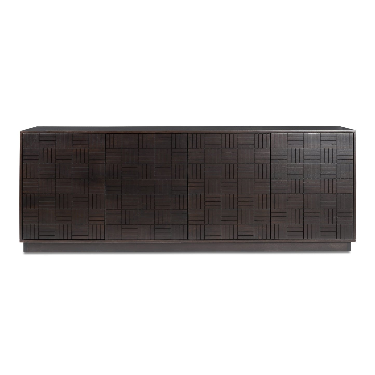 Denman Solid Mango Wood Dark Brown Sideboard With 4 Doors