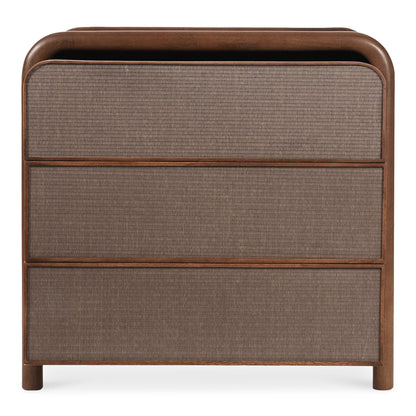 Moe's Home Rye Wood Warm Brown 3 Drawer Nightstand