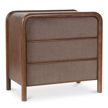 Moe's Home Rye Wood Warm Brown 3 Drawer Nightstand