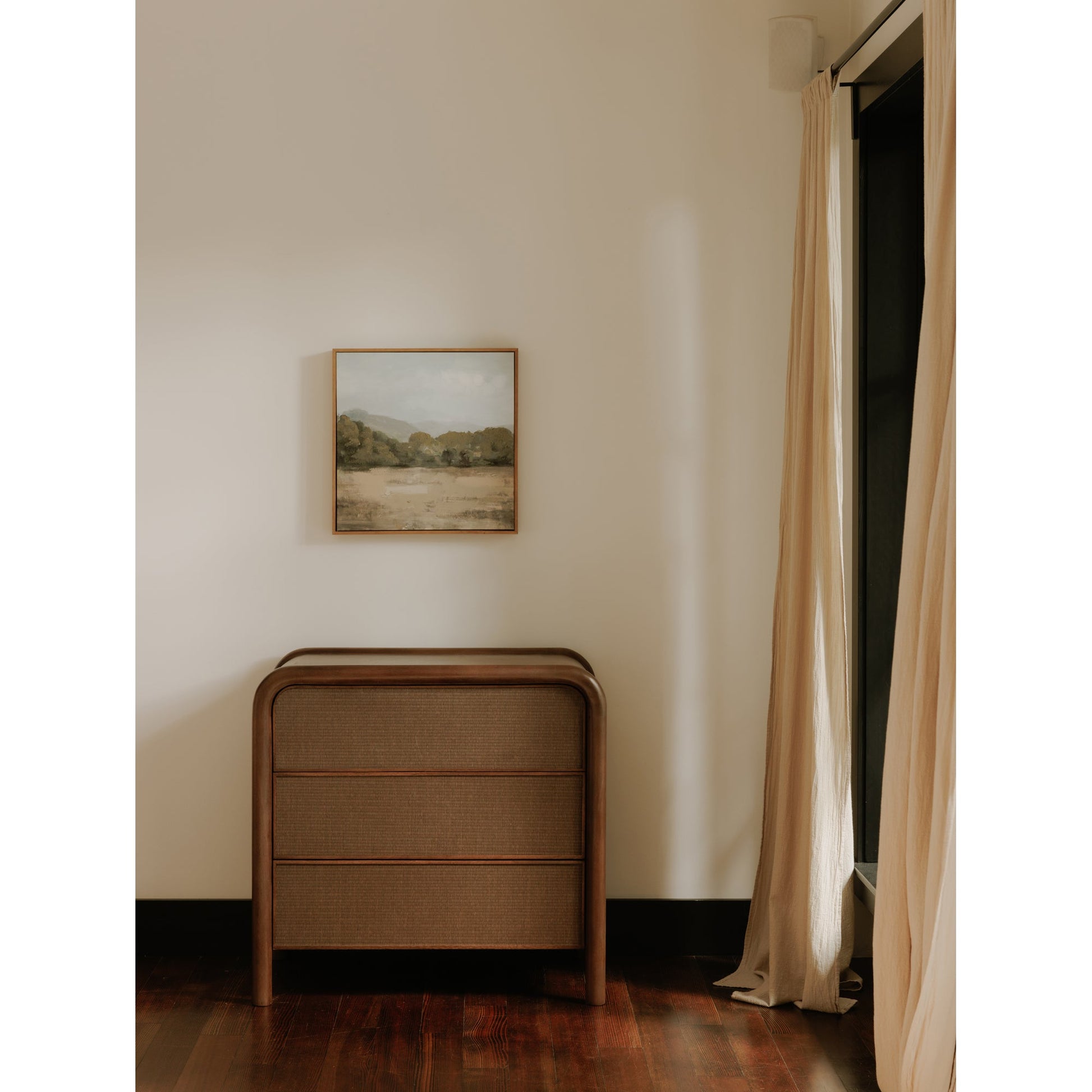 Moe's Home Rye Wood Warm Brown 3 Drawer Nightstand