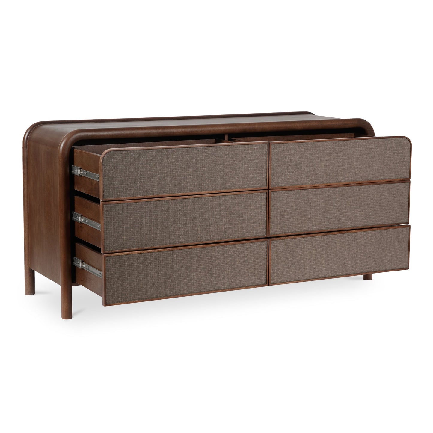 Rye Wood Warm Brown 6 Drawer Dresser