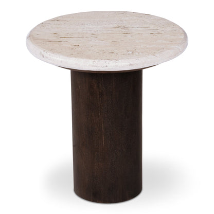 Landon Wood White Round Accent Table