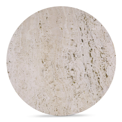 Landon Wood White Round Accent Table