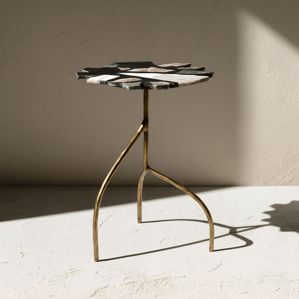 Zuo Modern Baia Terrazzo Top Round Side Table