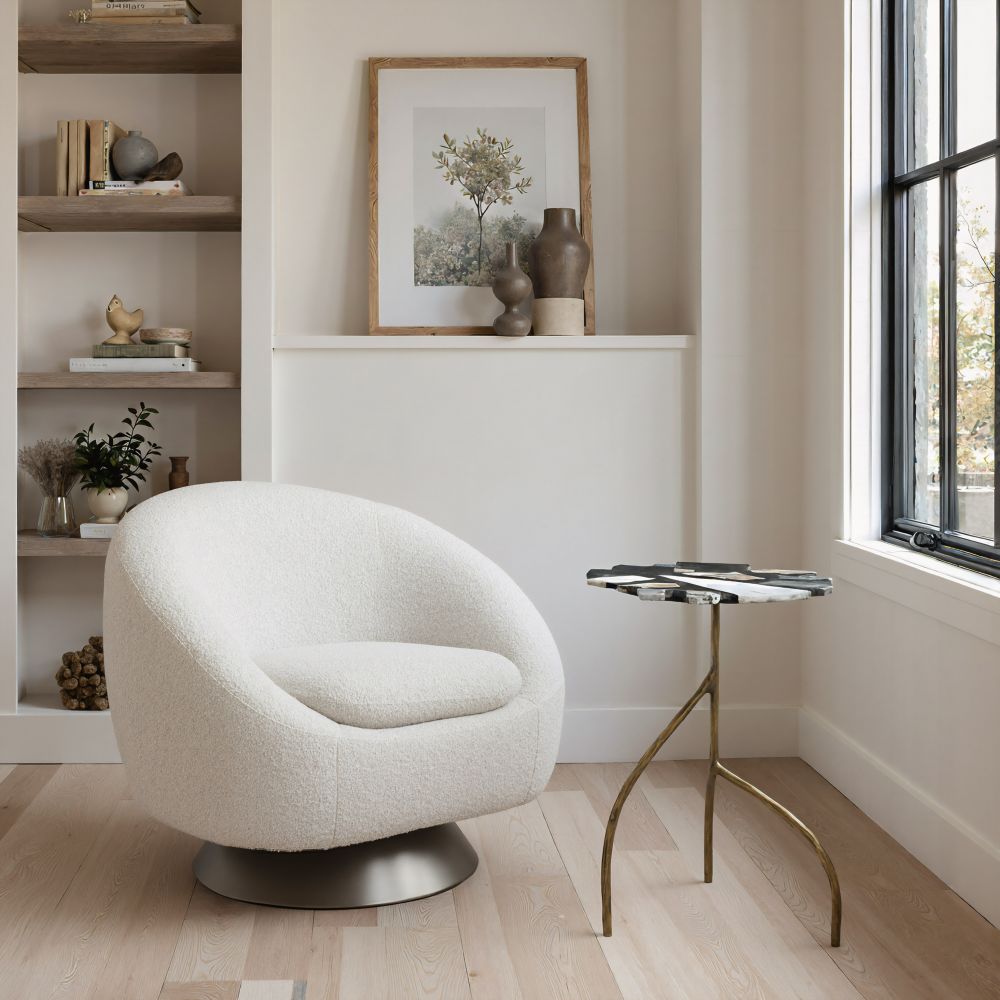 Zuo Modern Baia Terrazzo Top Round Side Table