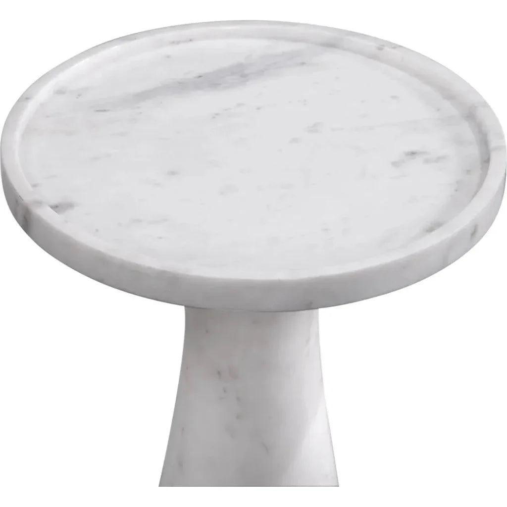 Bassett Mirror Baird White Marble Round Accent Table