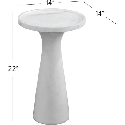 Bassett Mirror Baird White Marble Round Accent Table