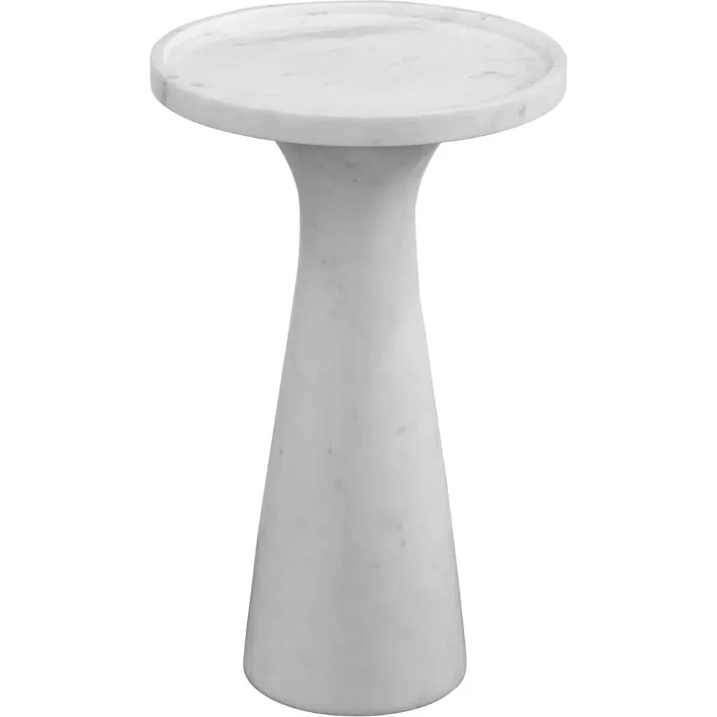 Bassett Mirror Baird White Marble Round Accent Table