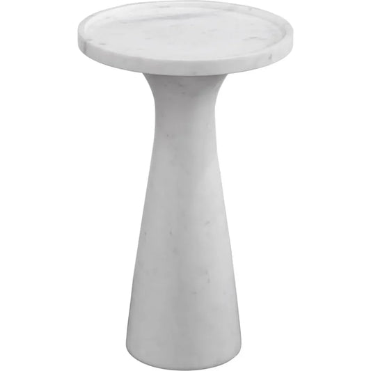 Bassett Mirror Baird White Marble Round Accent Table