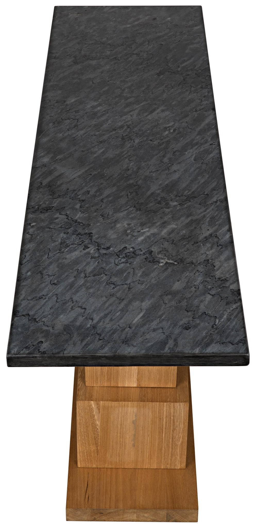 Balin Wood and Marble Console Table-Console Tables-Noir-Sideboards and Things