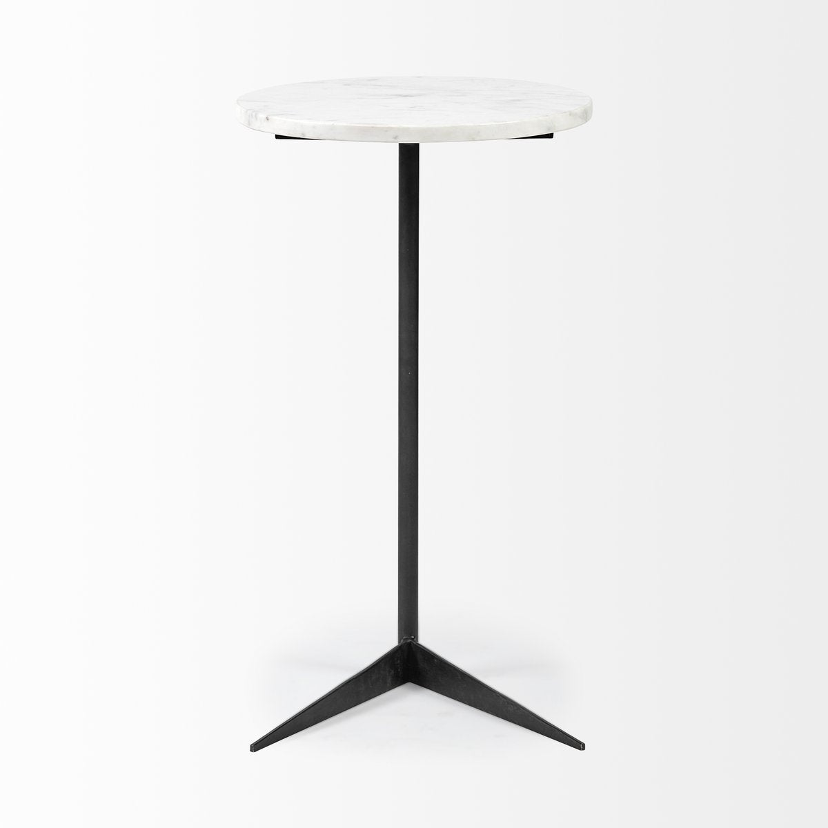 Mercana Ballatine White Marble Top Accent Table