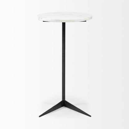 Mercana Ballatine White Marble Top Accent Table