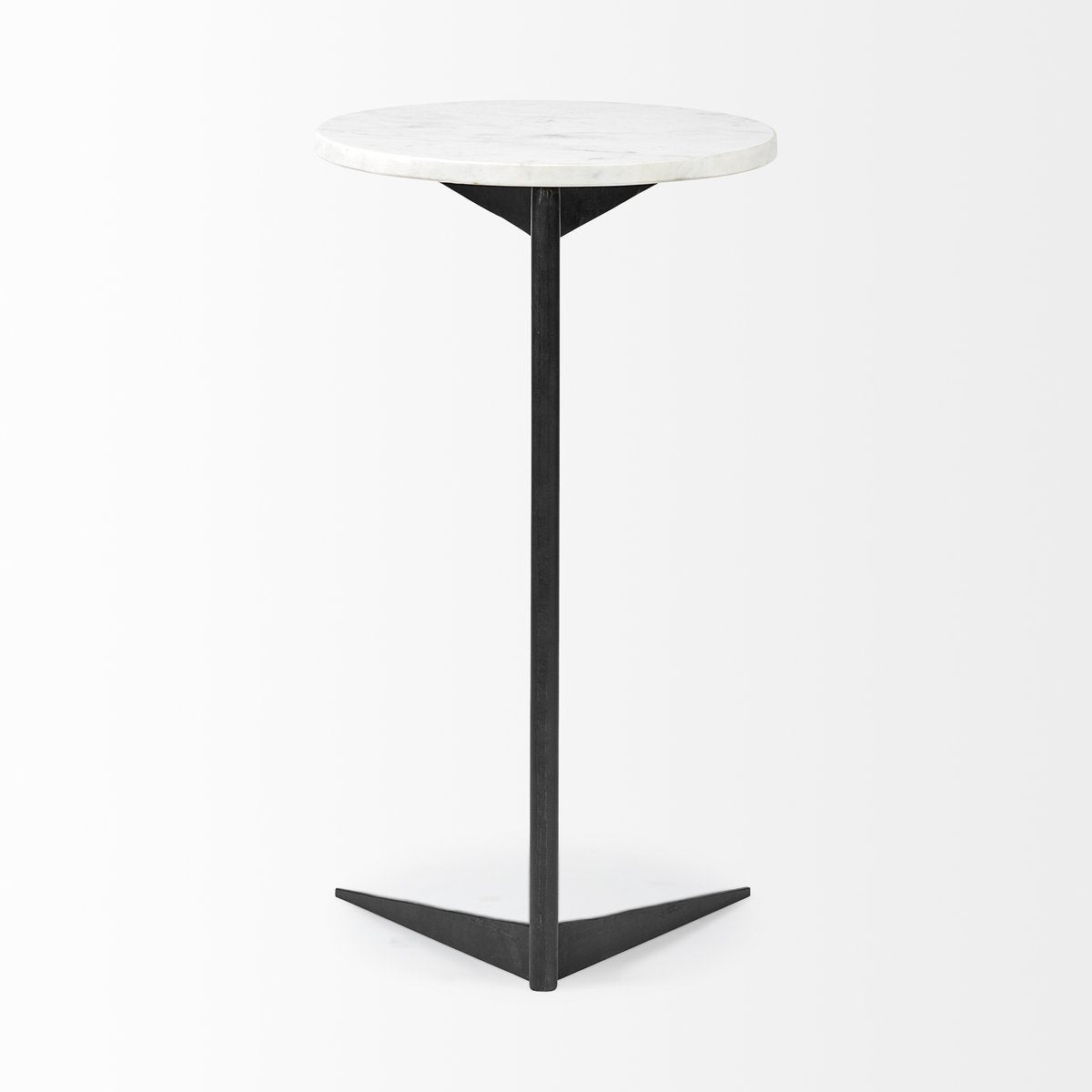Mercana Ballatine White Marble Top Accent Table